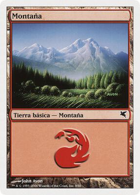Mountain (Spanish) - "Montana" (D9) card from Magic Encyclopedia 2005 (Salvat/Hachette)