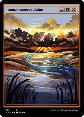 Snow-Covered Plains (PixelSnowLands.jpg) card from Secret Lair Drop Series