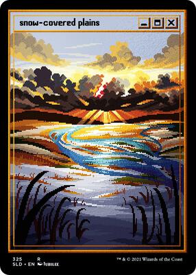 Snow-Covered Plains (PixelSnowLands.jpg) (Foil Etched) card from Secret Lair Drop Series