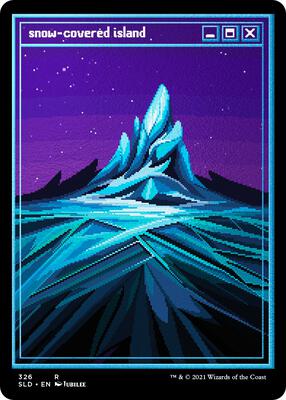 Snow-Covered Island (PixelSnowLands.jpg) (Foil Etched) card from Secret Lair Drop Series