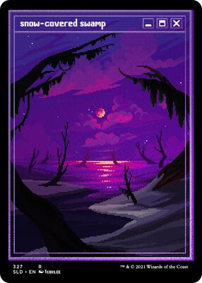 Snow-Covered Swamp (PixelSnowLands.jpg) (Foil Etched) card from Secret Lair Drop Series