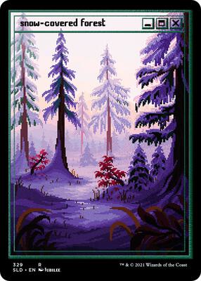 Snow-Covered Forest (PixelSnowLands.jpg) (Foil Etched) card from Secret Lair Drop Series