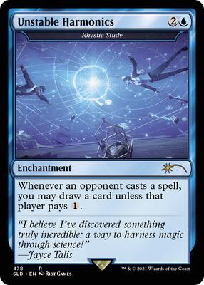 Unstable Harmonics - Rhystic Study card from Secret Lair Drop Series