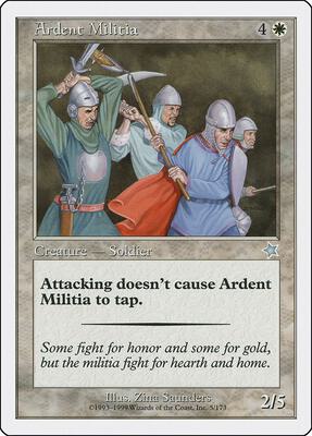 Ardent Militia card from Starter 1999