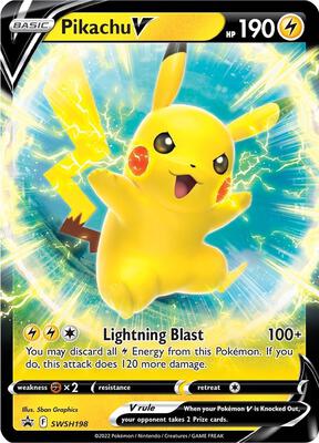 Pikachu V - SWSH198 card from SWSH: Sword & Shield Promo Cards