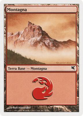 Mountain (Italian) - "Montagna" (C60) card from Magic Encyclopedia 2005 (Salvat/Hachette)