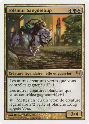 Tolsimir Wolfblood (French) - "Tolsimir Sangdeloup" card from Magic Encyclopedia 2005 (Salvat/Hachette)