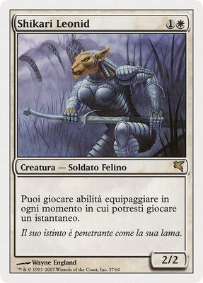 Leonin Shikari (Italian) - "Shikari Leonid" card from Magic Encyclopedia 2005 (Salvat/Hachette)