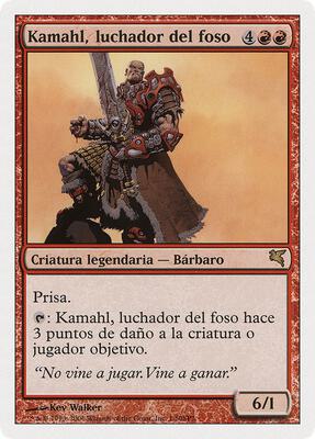 Kamahl, Pit Fighter (Spanish) - "Kamahl, luchador del foso" card from Magic Encyclopedia 2005 (Salvat/Hachette)