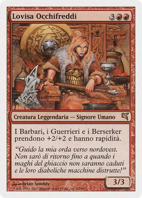 Lovisa Coldeyes (Italian) - "Lovisa Occhifreddi" card from Magic Encyclopedia 2005 (Salvat/Hachette)