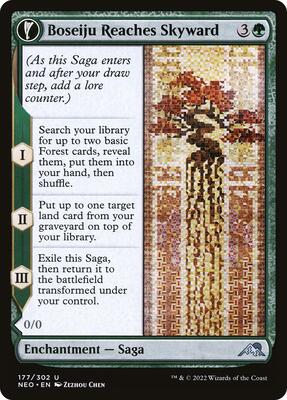 Boseiju Reaches Skyward card from Kamigawa: Neon Dynasty