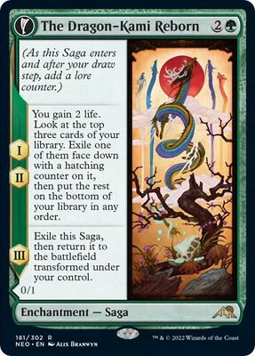The Dragon-Kami Reborn card from Kamigawa: Neon Dynasty