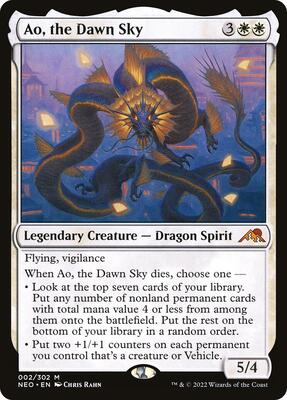 Ao, the Dawn Sky card from Kamigawa: Neon Dynasty