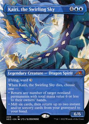 Kairi, the Swirling Sky (Borderless) card from Kamigawa: Neon Dynasty