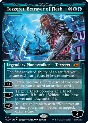 Tezzeret, Betrayer of Flesh (Showcase) card from Kamigawa: Neon Dynasty