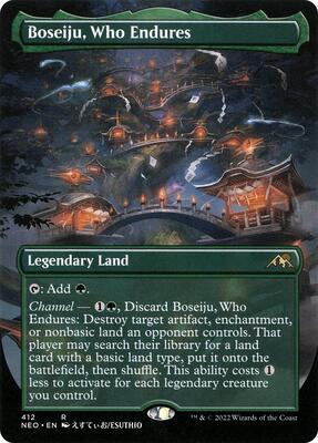 Boseiju, Who Endures (Borderless) card from Kamigawa: Neon Dynasty