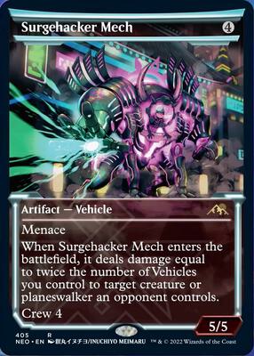 Surgehacker Mech (Showcase) card from Kamigawa: Neon Dynasty