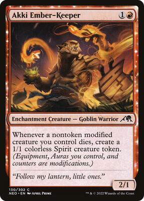Akki Ember-Keeper card from Kamigawa: Neon Dynasty