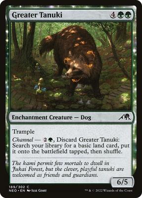 Greater Tanuki card from Kamigawa: Neon Dynasty
