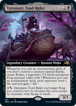 Tatsunari, Toad Rider (Extended Art) card from Kamigawa: Neon Dynasty