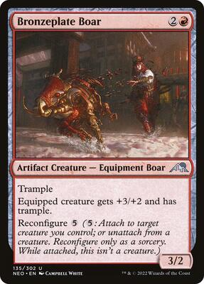 Bronzeplate Boar card from Kamigawa: Neon Dynasty