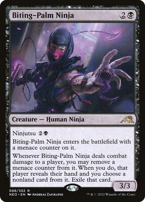 Biting-Palm Ninja card from Kamigawa: Neon Dynasty