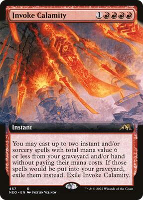 Invoke Calamity (Extended Art) card from Kamigawa: Neon Dynasty