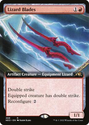 Lizard Blades (Extended Art) card from Kamigawa: Neon Dynasty