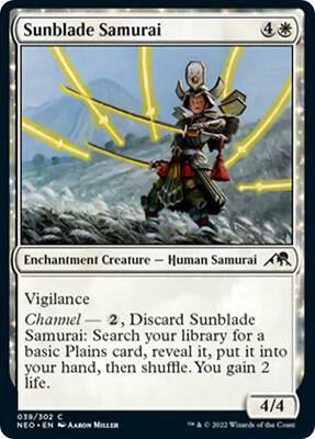 Sunblade Samurai card from Kamigawa: Neon Dynasty
