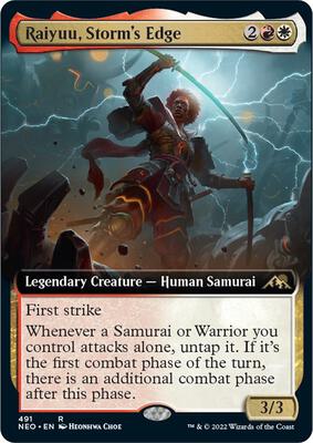 Raiyuu, Storm's Edge (Extended Art) card from Kamigawa: Neon Dynasty