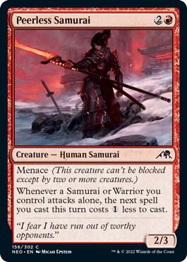 Peerless Samurai card from Kamigawa: Neon Dynasty