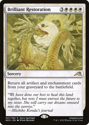 Brilliant Restoration card from Kamigawa: Neon Dynasty