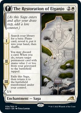 The Restoration of Eiganjo card from Kamigawa: Neon Dynasty