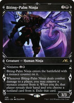 Biting-Palm Ninja (Showcase) card from Kamigawa: Neon Dynasty