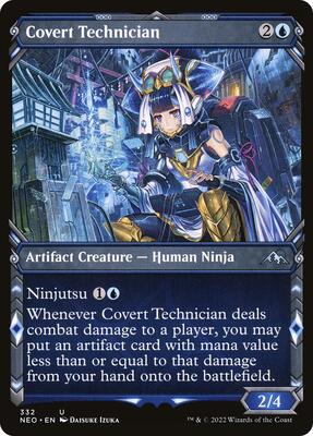 Covert Technician (Showcase) card from Kamigawa: Neon Dynasty