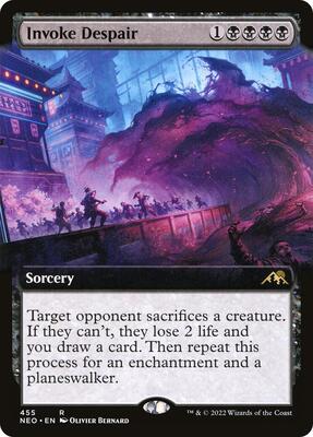 Invoke Despair (Extended Art) card from Kamigawa: Neon Dynasty