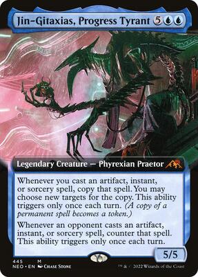 Jin-Gitaxias, Progress Tyrant (Extended Art) card from Kamigawa: Neon Dynasty