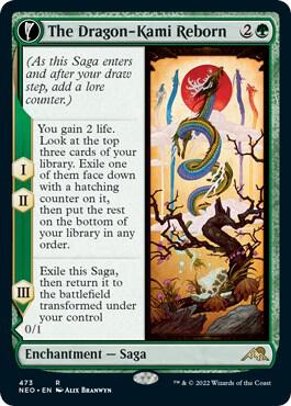 The Dragon-Kami Reborn (Extended Art) card from Kamigawa: Neon Dynasty