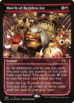 March of Reckless Joy (Showcase) card from Kamigawa: Neon Dynasty