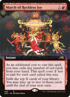 March of Reckless Joy (Extended Art) card from Kamigawa: Neon Dynasty