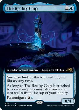 The Reality Chip (Extended Art) card from Kamigawa: Neon Dynasty