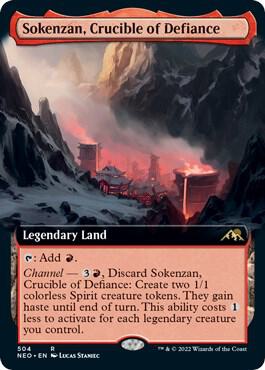 Sokenzan, Crucible of Defiance (Extended Art) card from Kamigawa: Neon Dynasty