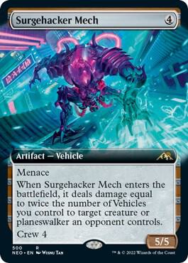 Surgehacker Mech (Extended Art) card from Kamigawa: Neon Dynasty