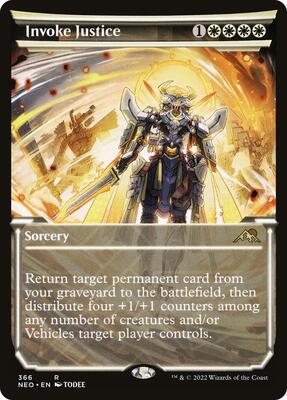 Invoke Justice (Showcase) card from Kamigawa: Neon Dynasty