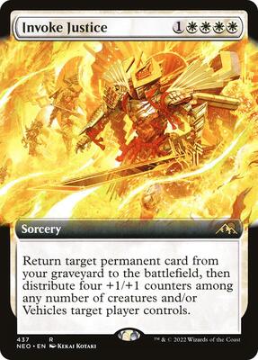 Invoke Justice (Extended Art) card from Kamigawa: Neon Dynasty