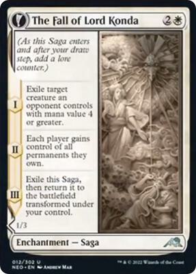 The Fall of Lord Konda card from Kamigawa: Neon Dynasty