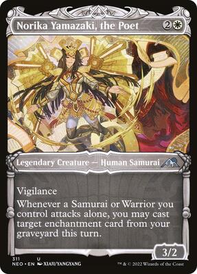 Norika Yamazaki, the Poet (Showcase) card from Kamigawa: Neon Dynasty