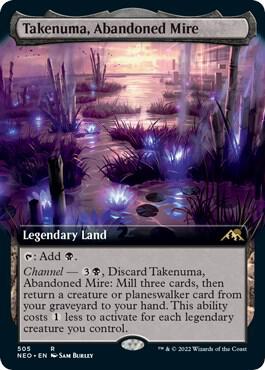 Takenuma, Abandoned Mire (Extended Art) card from Kamigawa: Neon Dynasty
