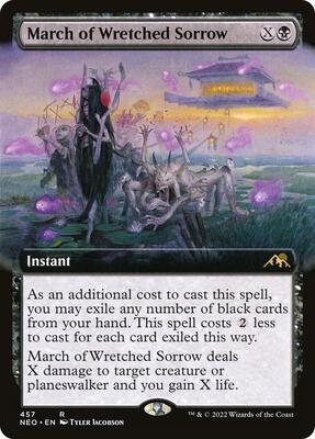 March of Wretched Sorrow (Extended Art) card from Kamigawa: Neon Dynasty