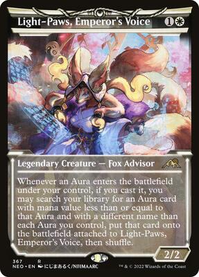 Light-Paws, Emperor's Voice (Showcase) card from Kamigawa: Neon Dynasty
